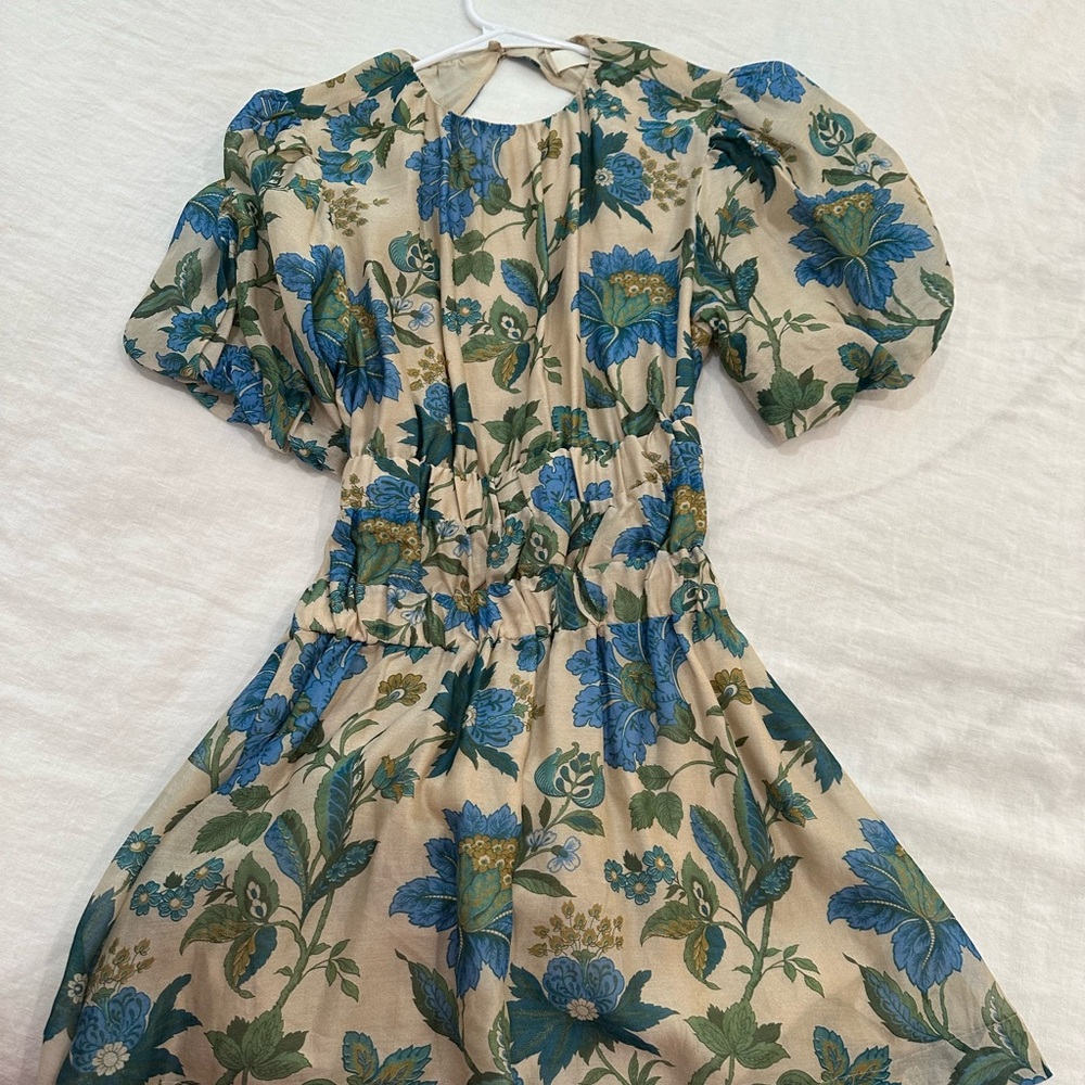 SIR the label Cream Mini Dress with Blue Floral Print - Picture 2 of 4